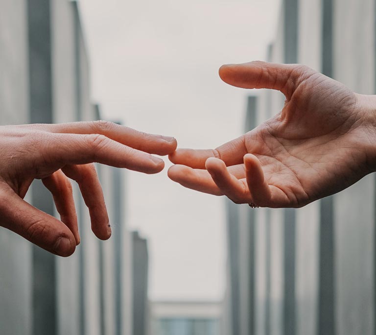 Analysis & Healing. touching-fingers